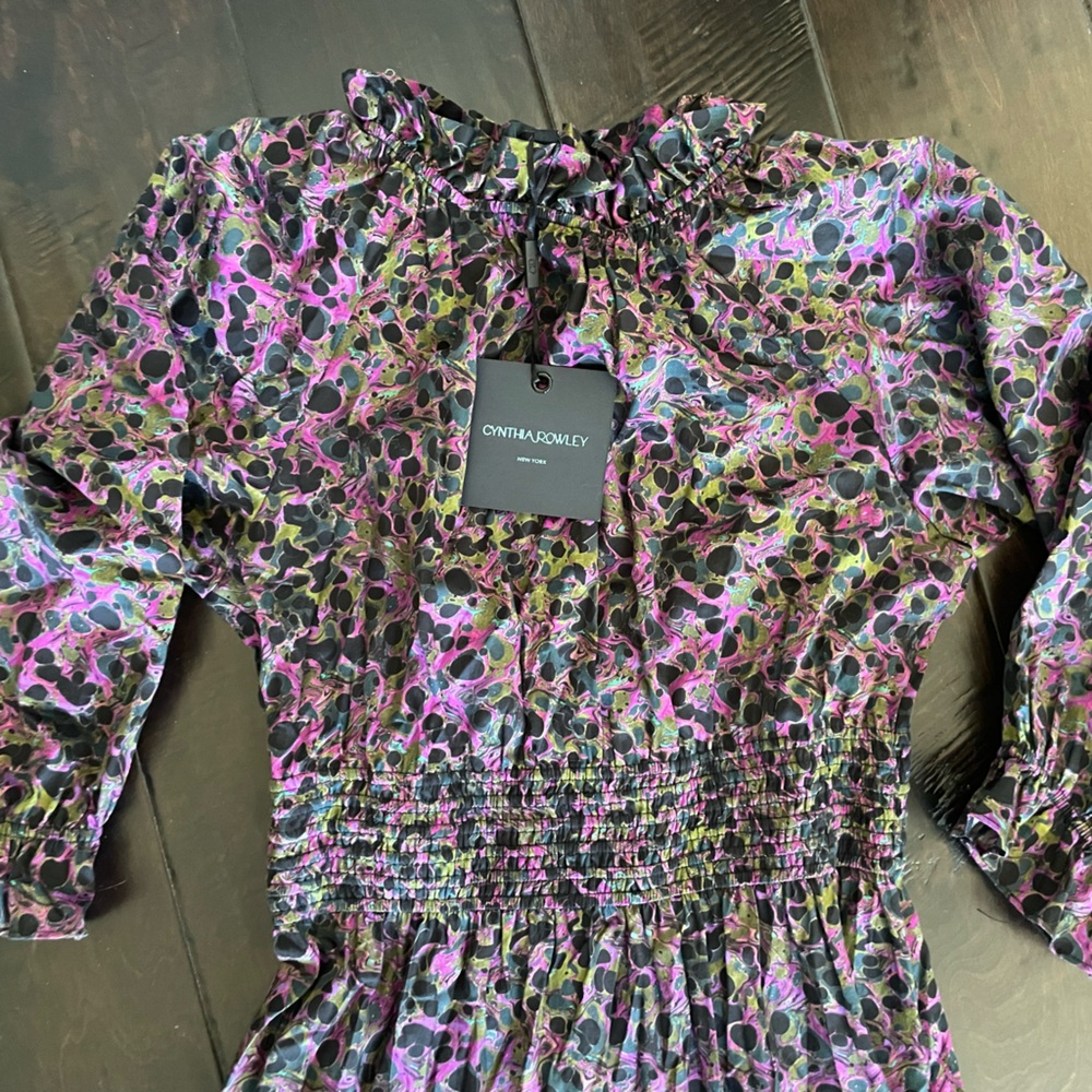 Cynthia Rowley Vibrant Pink and Black Maxi Dress